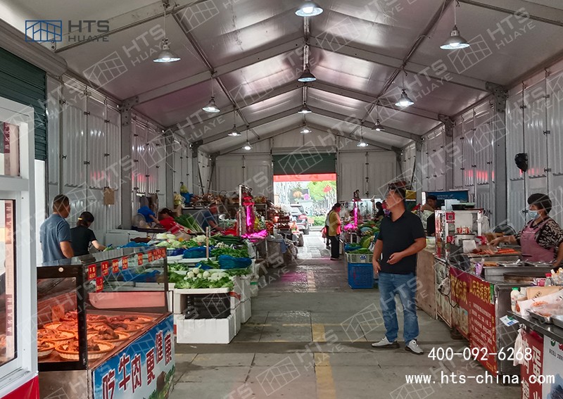 截止到目前為止華燁海特斯建筑共助力6座昆山菜場(chǎng)篷房 截止到目前為止華燁海特斯建筑共助力6座昆山菜場(chǎng)篷房