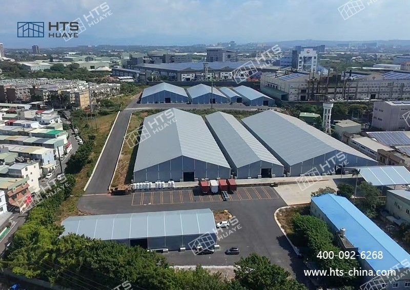 華燁海特斯近 2 萬㎡倉儲篷房圓滿搭建！9 座鋁合金篷房集群彰顯品質實力